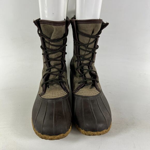 L.L Bean Maine Hunting Shoes Women's 8 Green Waterproof Leather Lace Up High Top - Picture 4 of 11